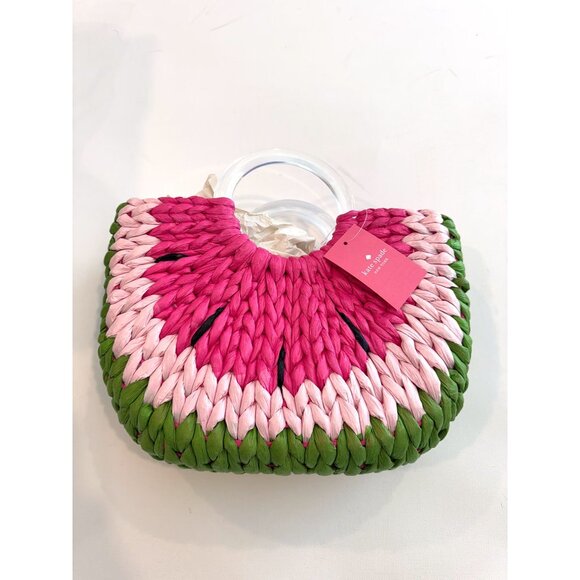 kate spade Handbags - NWT Kate Spade New York Watermelon Small Tote Pink Multi Handwoven